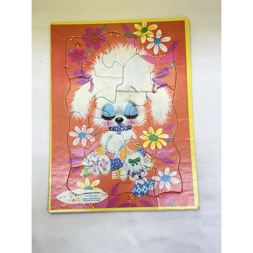 VTG (4) Tee Pee Toys Big Eye Animals Frame Tray Puzzles 8.5" x 11.75"  No 577 - Picture 8 of 13